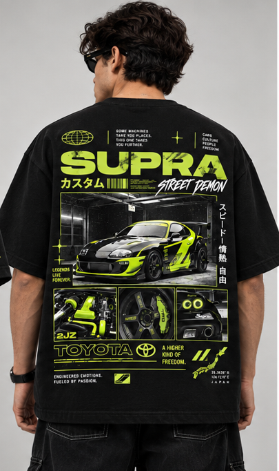 SUPRA STREET DEMON Oversized T-Shirt - Image 3