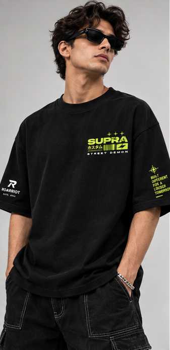 SUPRA STREET DEMON Oversized T-Shirt - Image 4