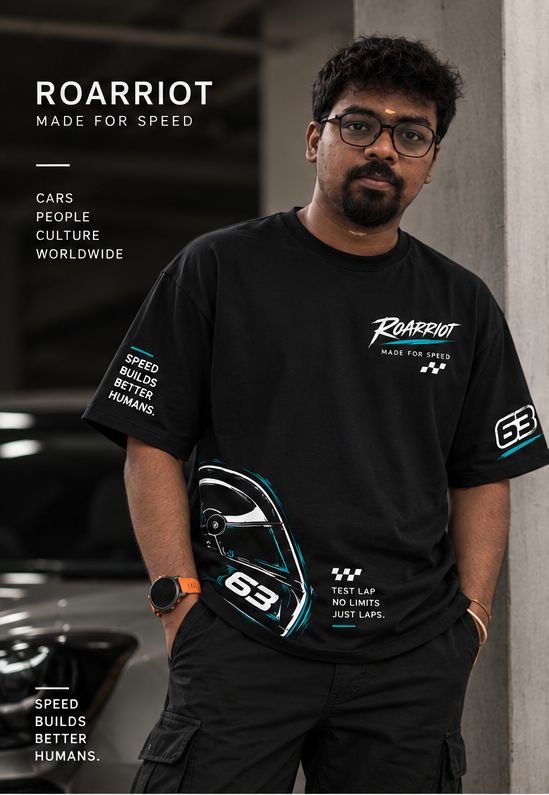 ROARRIOT 63 — Made For Speed Oversized T-Shirt - Image 2